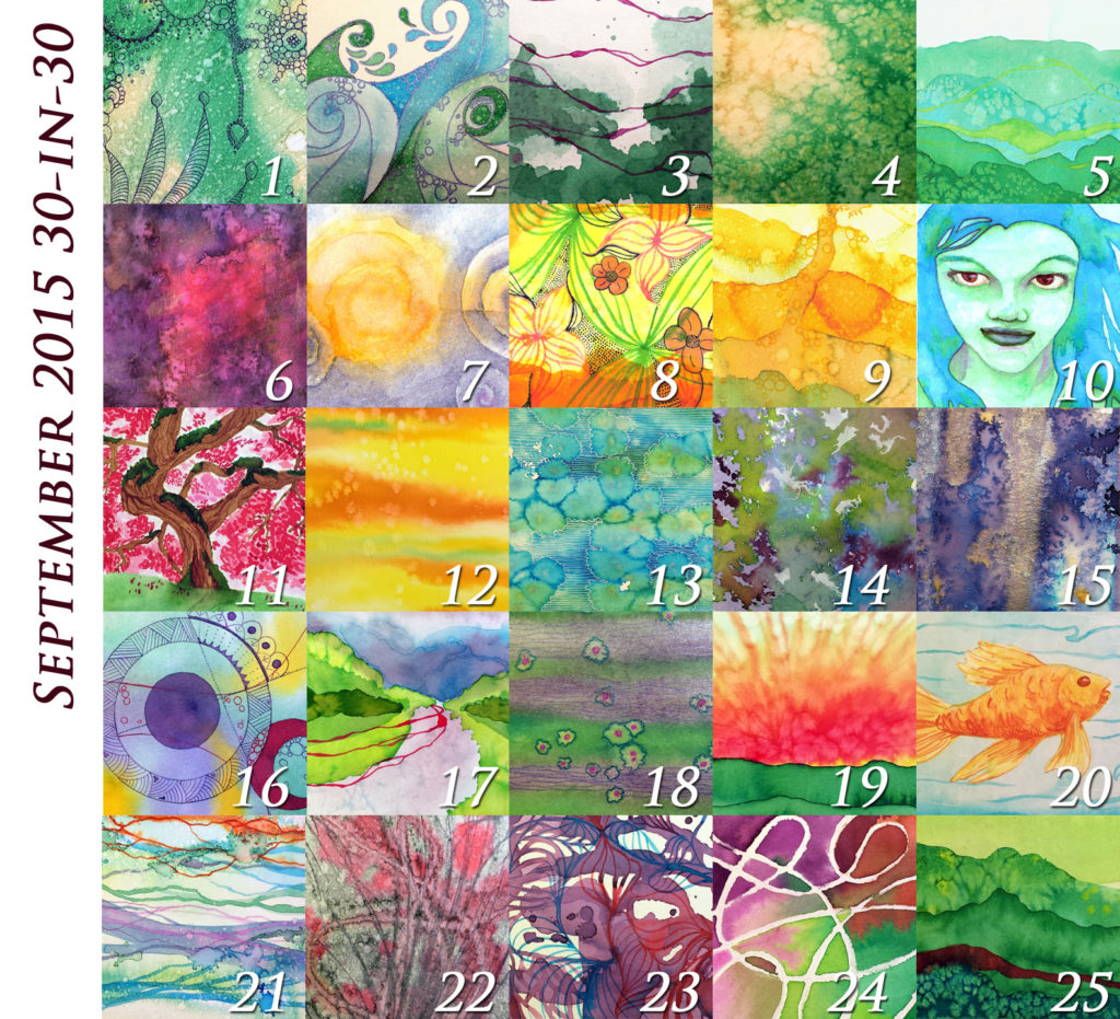 September 30-in-30 Painting Challenge Collage