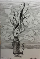 Fire Witch (2014) | INKtober 2014 | Pen on paper, 6" x 6" Fire Witch (2014)