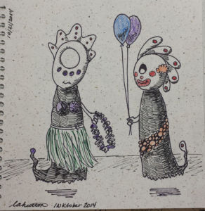 Party! (2014) | INKtober 2014 | Pen on paper, 6" x 6" Party! (2014)