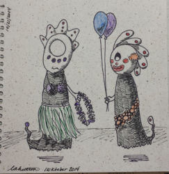 Party! (2014) | INKtober 2014 | Pen on paper, 6" x 6" Party! (2014)