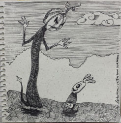 Spooky (2014) | INKtober 2014 | Pen on paper, 6" x 6" Spooky (2014)