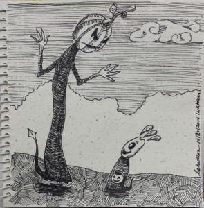 Spooky (2014) | INKtober 2014 | Pen on paper, 6" x 6" Spooky (2014)