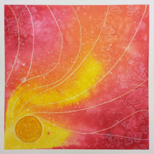 Nebula (2015) | Watercolor and white ink on paper, 7.5" x 7.5" | Available Nebula (2015)