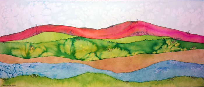 7 Layer Cake (2015) | Watercolor and ink on paper, 14" x 6" | Available 7 Layer Cake (2015)