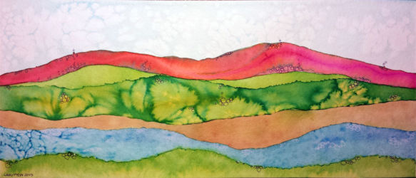 7 Layer Cake (2015) | Watercolor and ink on paper, 14" x 6" | Available 7 Layer Cake (2015)