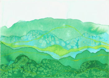 The Paths of Light (2015) | Watercolor on paper, 5" x 7" | Available The Paths of Light (2015)