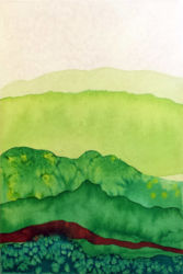 The Green Hills of Earth (2015) | Watercolor on paper, 4" x 6" | Available The Green Hills of Earth (2015)