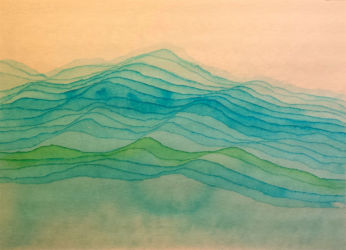 Untitled - Blue Layers (2016) | Watercolor on paper, 5" x 7" | Available Untitled - Blue Layers (2016)
