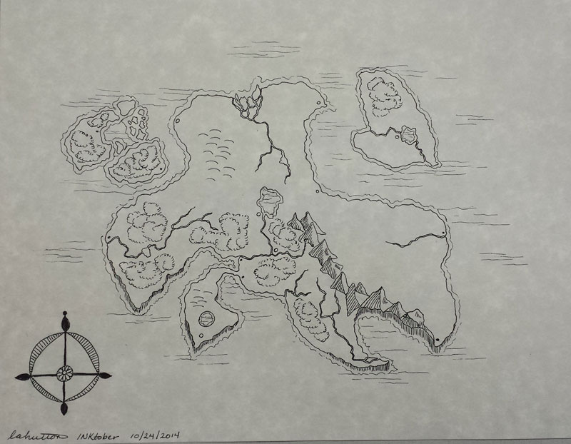 Map #2 | INKtober 2014 | Pen on paper, 9" x 12"