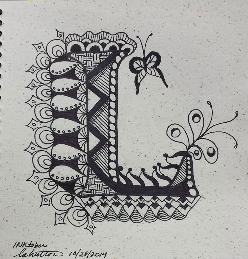 Fancy Letter | INKtober 2014 | Pen on paper | 6" x 6"Fancy Letter | INKtober 2014 | Pen on paper | 6" x 6"