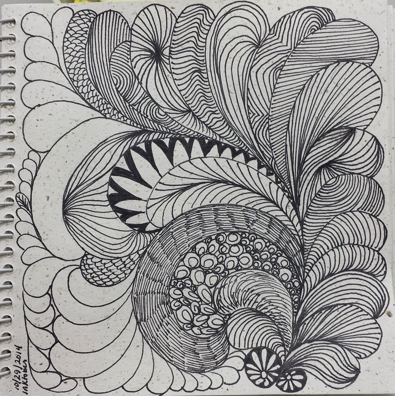 Feathers | INKtober 2014 | Pen on paper | 6" x 6"