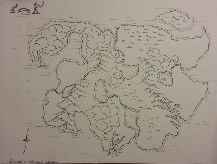 Random Map #3 | INKtober 2014 | Pen on paper | 11" x 8.5"
