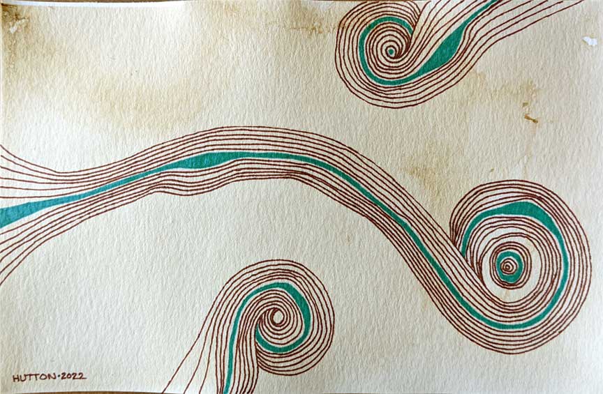 Seed | Marker on tea stained paper | 8.5 in x 5.5 in | 2022