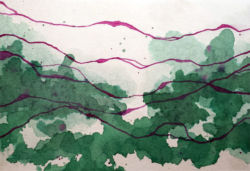 Faultlines (2015) | Watercolor on paper, 4" x 6" | Available Faultlines (2015)
