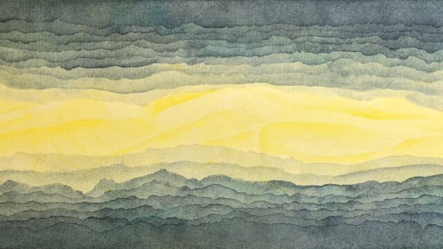 The Shores of Night | Watercolor on paper | 6" x 17" | 2021 The Shores of Night | Watercolor on paper | 6" x 17" | 2021