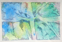 Spread (2022-16) | Watercolor and blue ink on paper | 11 in x 7.5 in | 2022