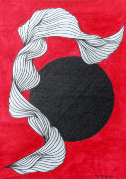 Red - TAE 23 (2023-10a) | Marker and ink on watercolor paper | 5 in x 7 in | Donation for the Twitter Art Exhibit 2023 | 2023 Red - TAE 23 (2023-10a) | Marker and ink on watercolor paper | 5 in x 7 in | Donation for the Twitter Art Exhibit 2023 | 2023